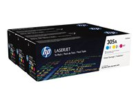 HP 305A - 3-pack - gul, cyan, magenta - original - LaserJet - tonerpatron (CF370AM) - for LaserJet Pro 300 M351, 400 M451, MFP M375, MFP M475 CF370AM