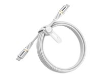 OtterBox Premium - USB-kabel - 24 pin USB-C (hann) til 24 pin USB-C (hann) - USB 2.0 - 3 A - 2 m - Power Delivery-støtte - skyhvit 78-52681